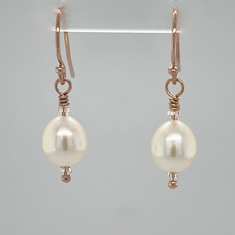 Arpaia drop pearl earring in rose gold filled