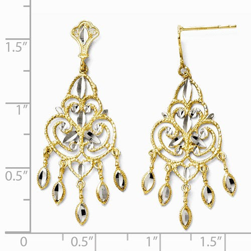 Leslie's Bi-Color 14K Diamond Cut Chandelier Earrings / Arpaia