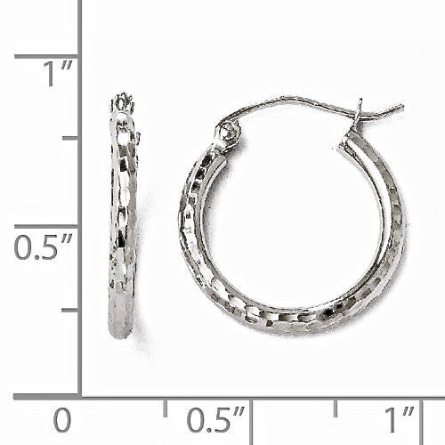 Leslie's 14K White Gold 17mm Diamond-Cut Hoops / Arpaia