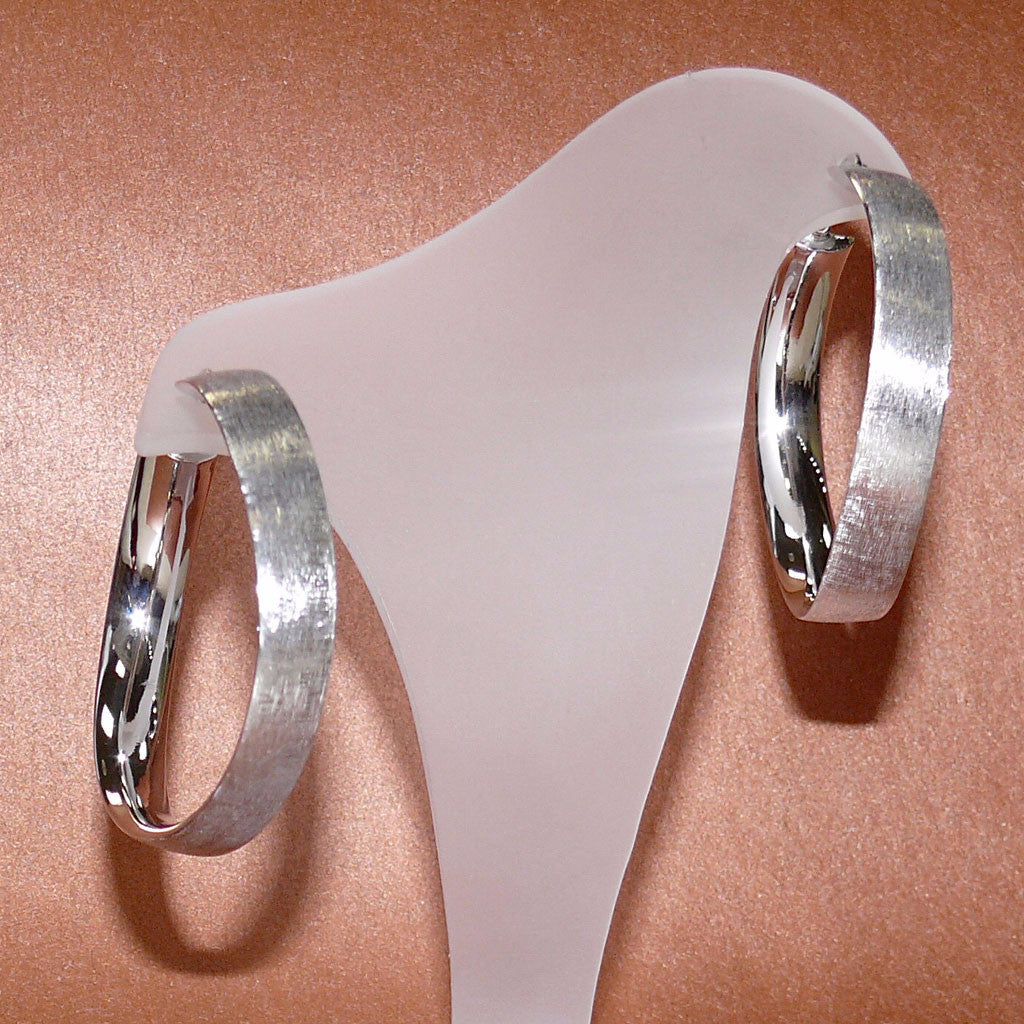 Arpaia Lang Dual Finish Sterling Twist Hoop Earrings