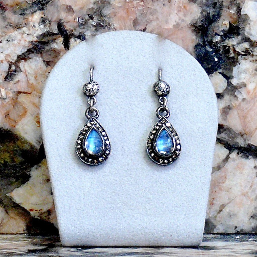 Arpaia Lang Moonstone & Champagne Diamond Earrings