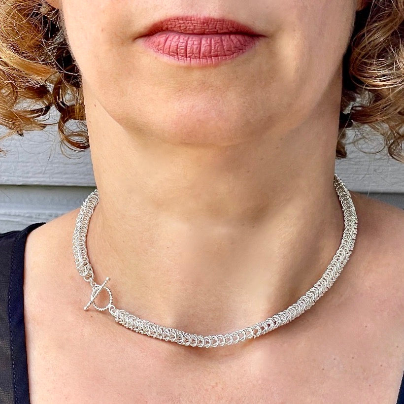 15-inch Handcrafted 925 Sterling Silver 6mm Bellezza Choker