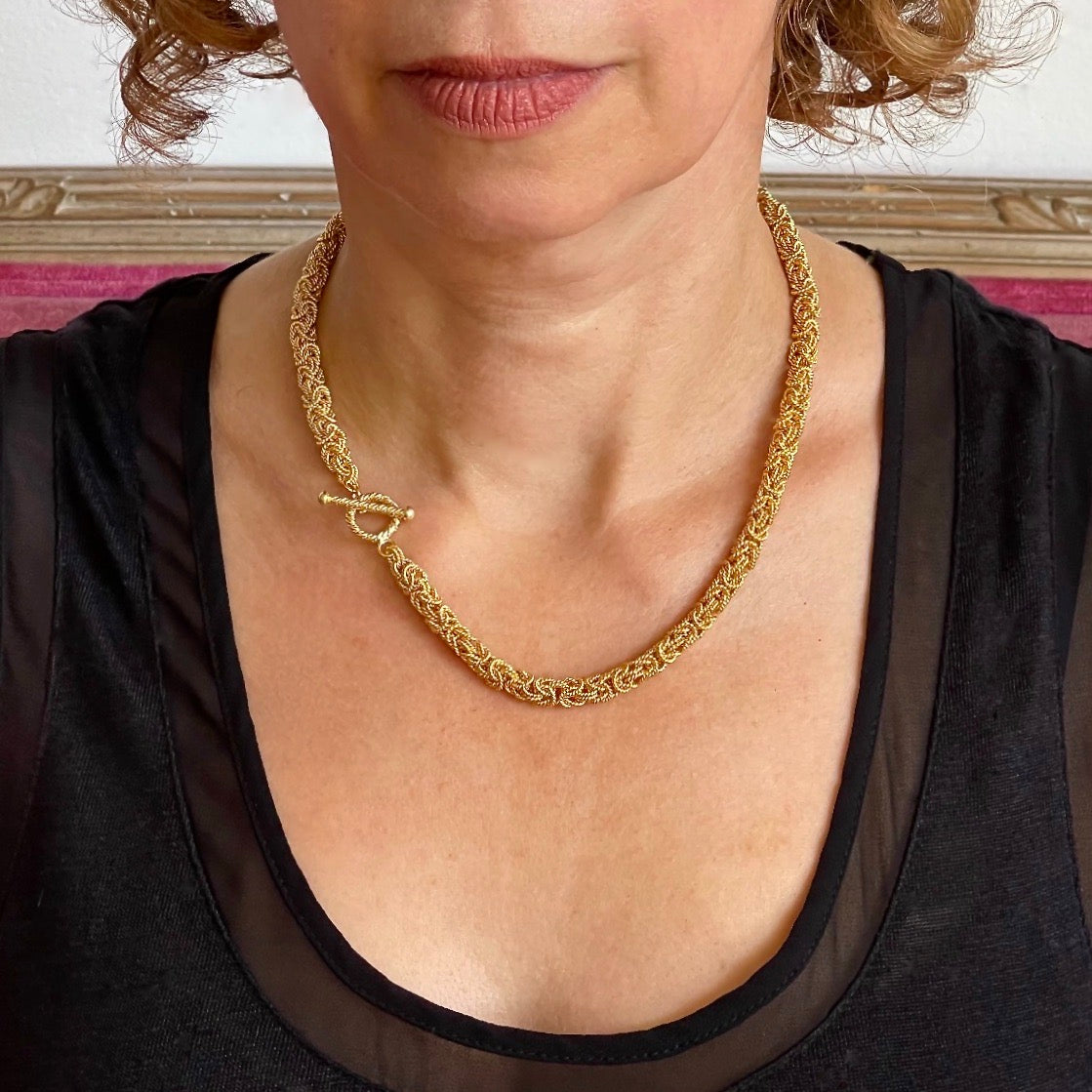 Handcrafted 24K Gold Vermeil 6mm Byzantine Necklace by Arpaia Lang