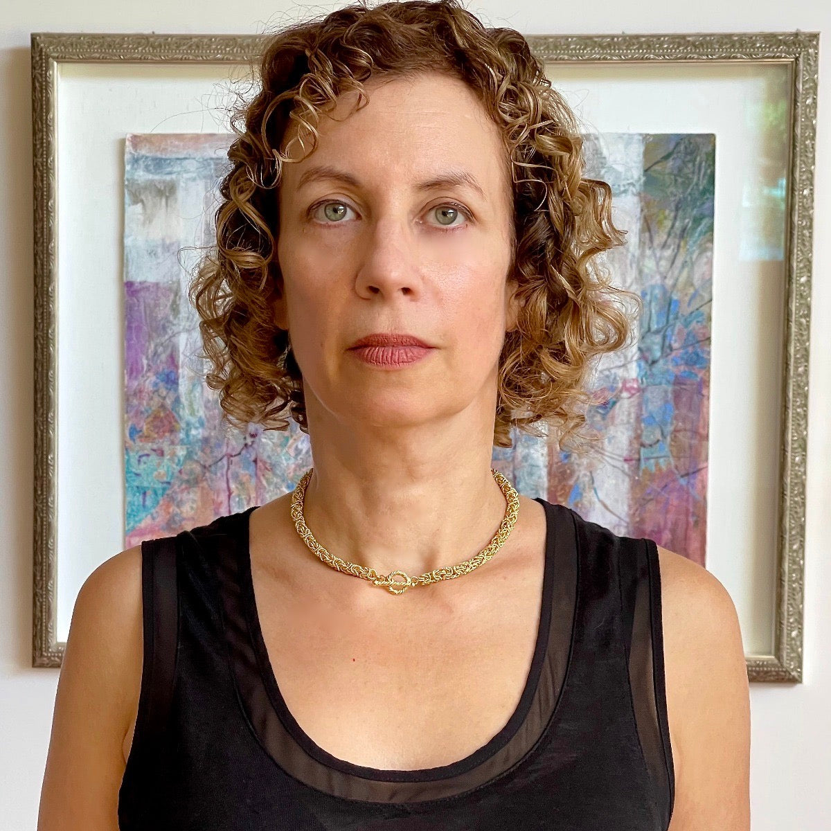 Champagne Vermeil Choker on model
