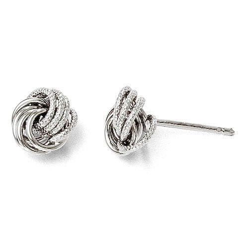 Leslie's Petite Love Knot 14K WG Post Earrings / Arpaia Jewelry