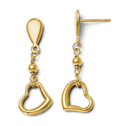 Leslie's 14kt Gold Tilted Petite Heart Dangle Post Earrings