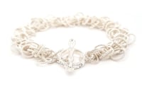 360 Video Arpaia Sterling Frilly Bracelet Crystal Toggle Clasp