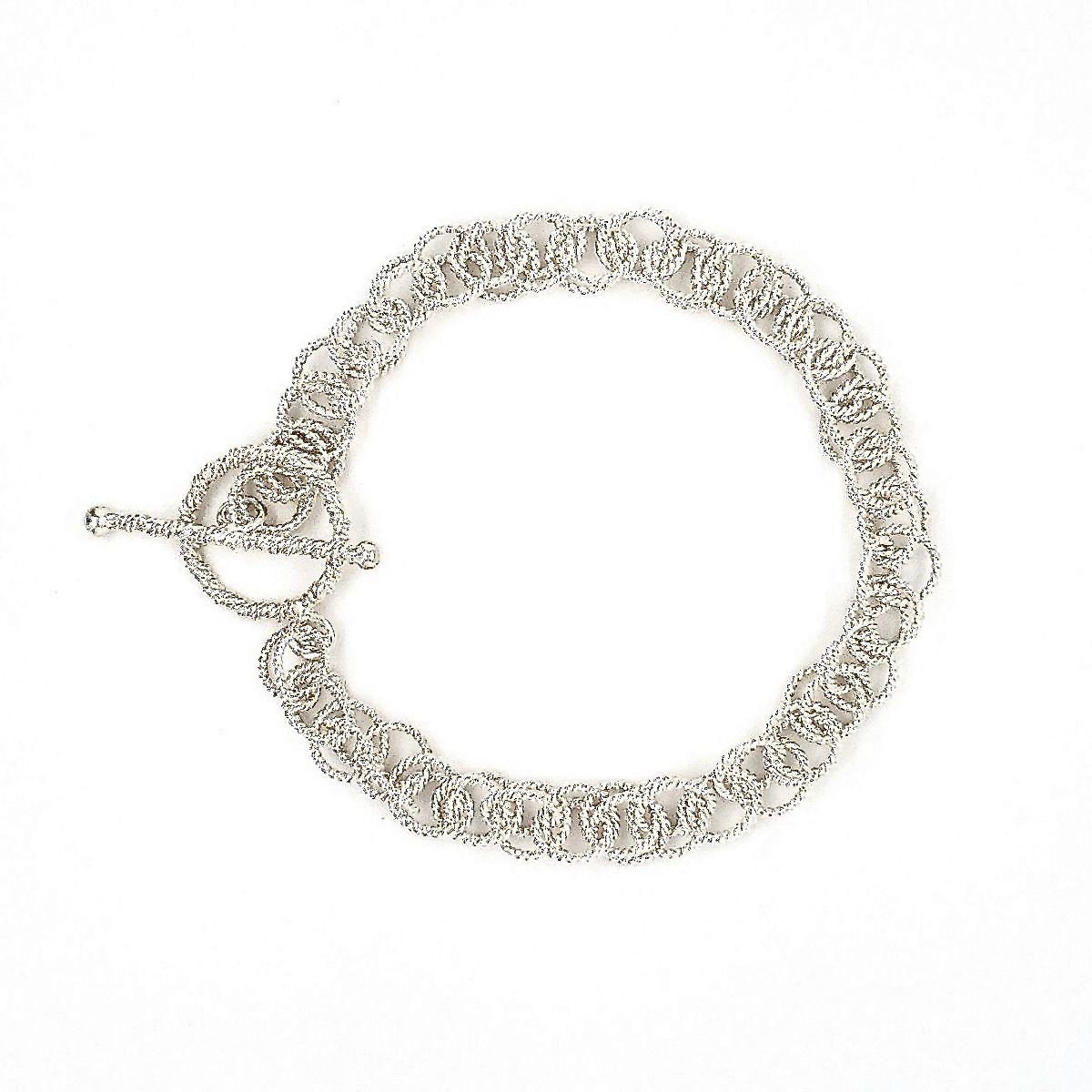 7.25 Handcrafted 925 Sterling Silver 7mm Spinner Link Bracelet with Toggle Clasp