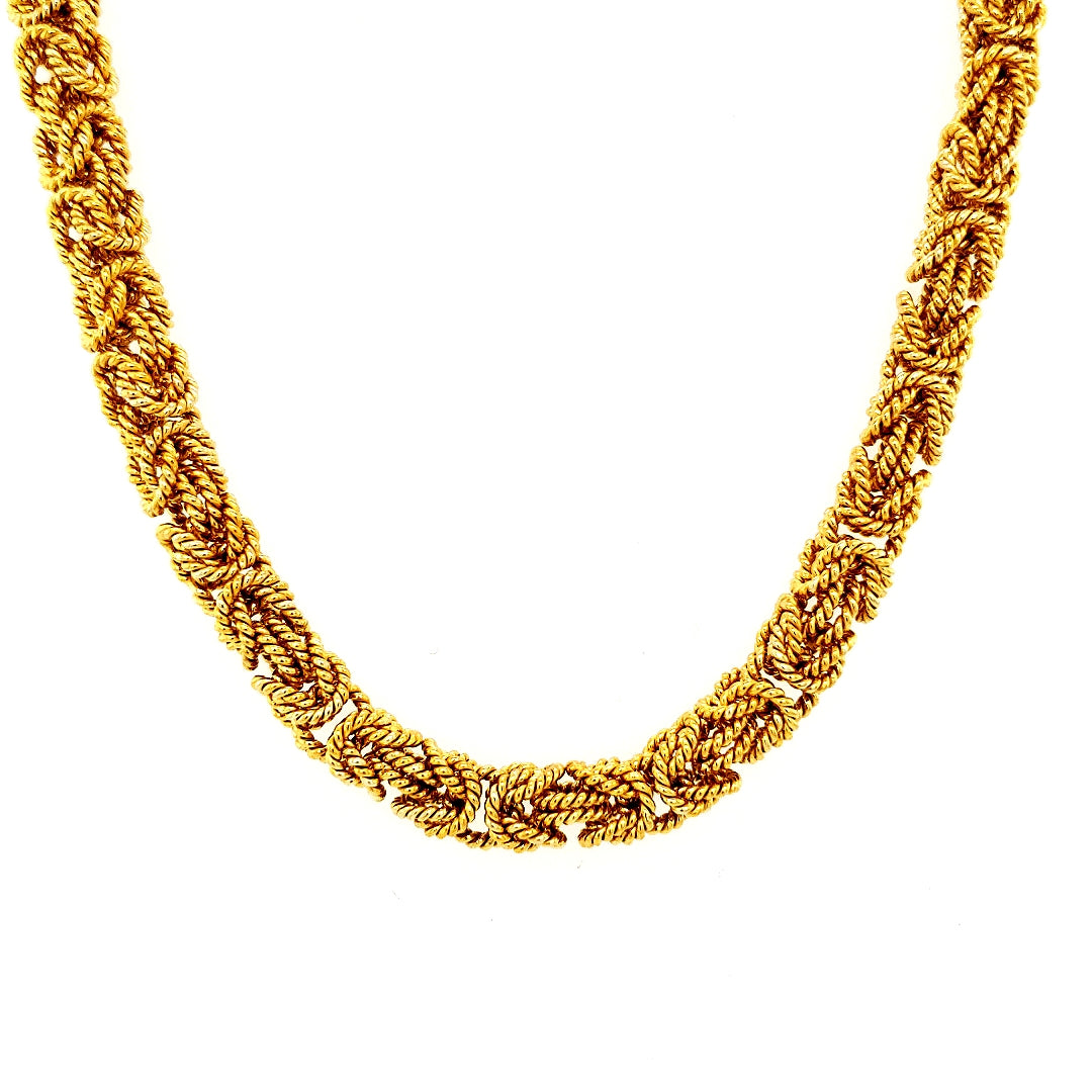 Vermeil Byzantine Necklace - Closeup chain on white background / Arpaia Lang
