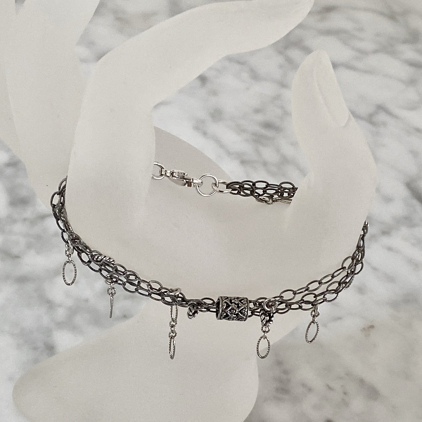 Arpaia one of a kind fringe silver bracelet