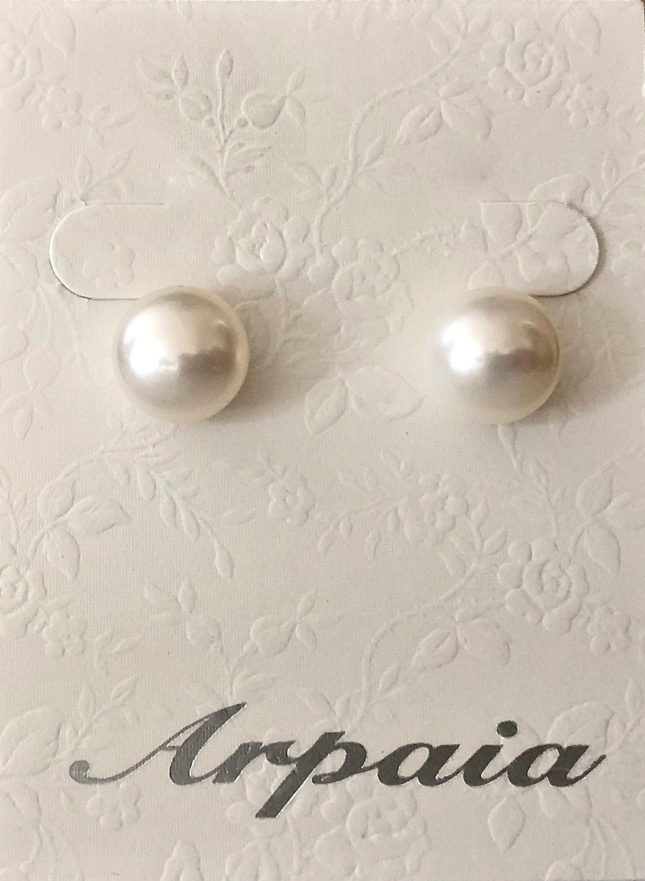 Arpaia 11-11.5mm white cultured freshwater button pearl post earrings