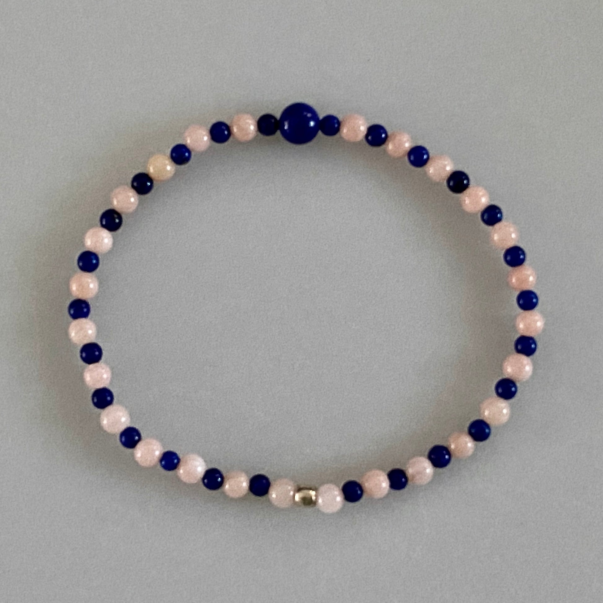 Arpaia Pink Peruvian Opal & Lapis Lazuli 7.5" Stretch Bracelet