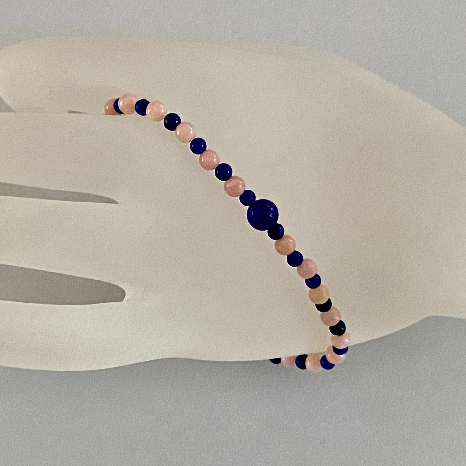 Arpaia Pink Peruvian Opal & Lapis Lazuli Stretch Bracelet