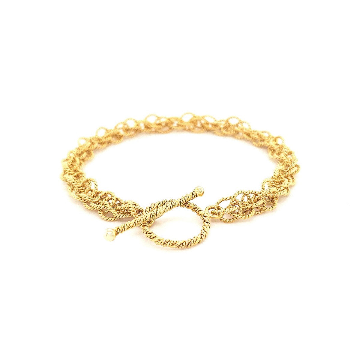 24K Gold Vermeil 6mm Spinner Bracelet on white background / Arpaia Lang