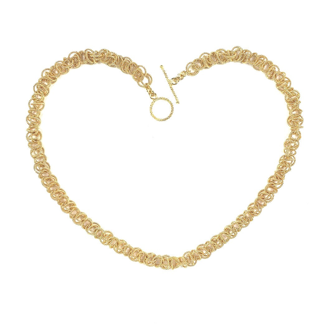 19.5" Gold Vermeil 10mm Saturn Necklace / Full layout white background / Arpaia Lang