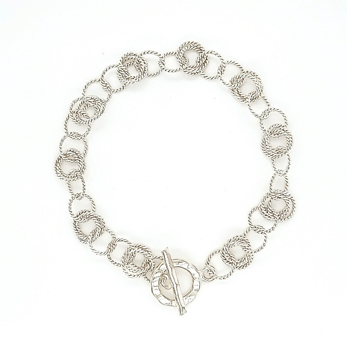 Silver Circles & Love Knots Bracelet main image on white background / Arpaia Lang