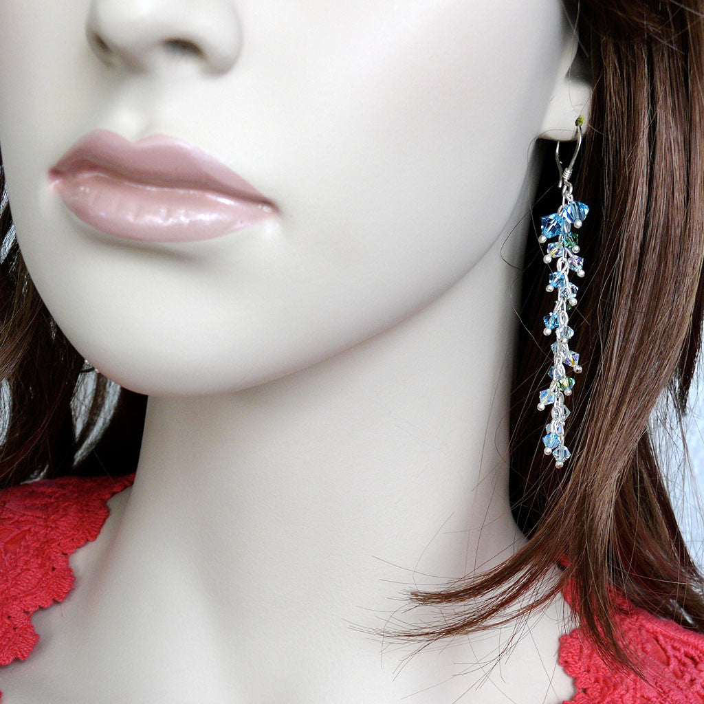 Arpaia "Hazy Lake" Trickle Crystal Earrings