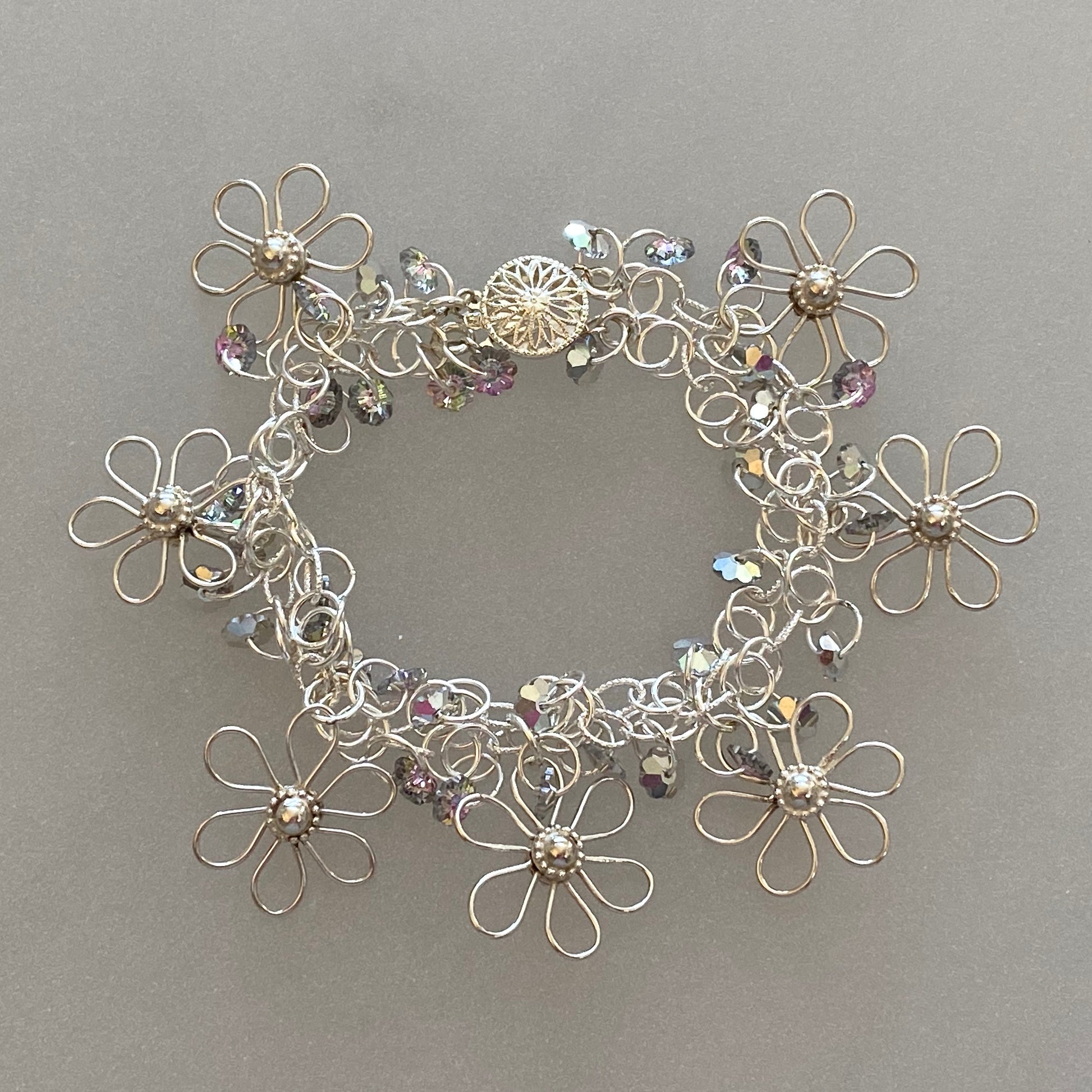 Arpaia Jewelry Silver & Swarovski Crystal Flora Chant Bracelet
