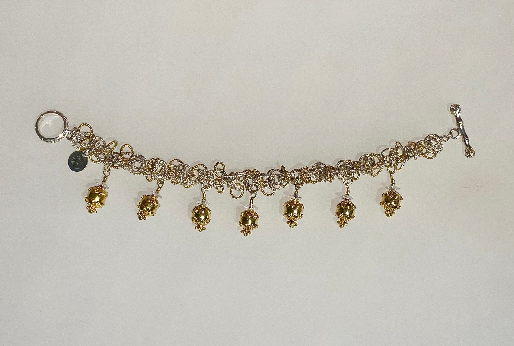 7.5" length Arpaia Lang bracelet in silver and vermeil
