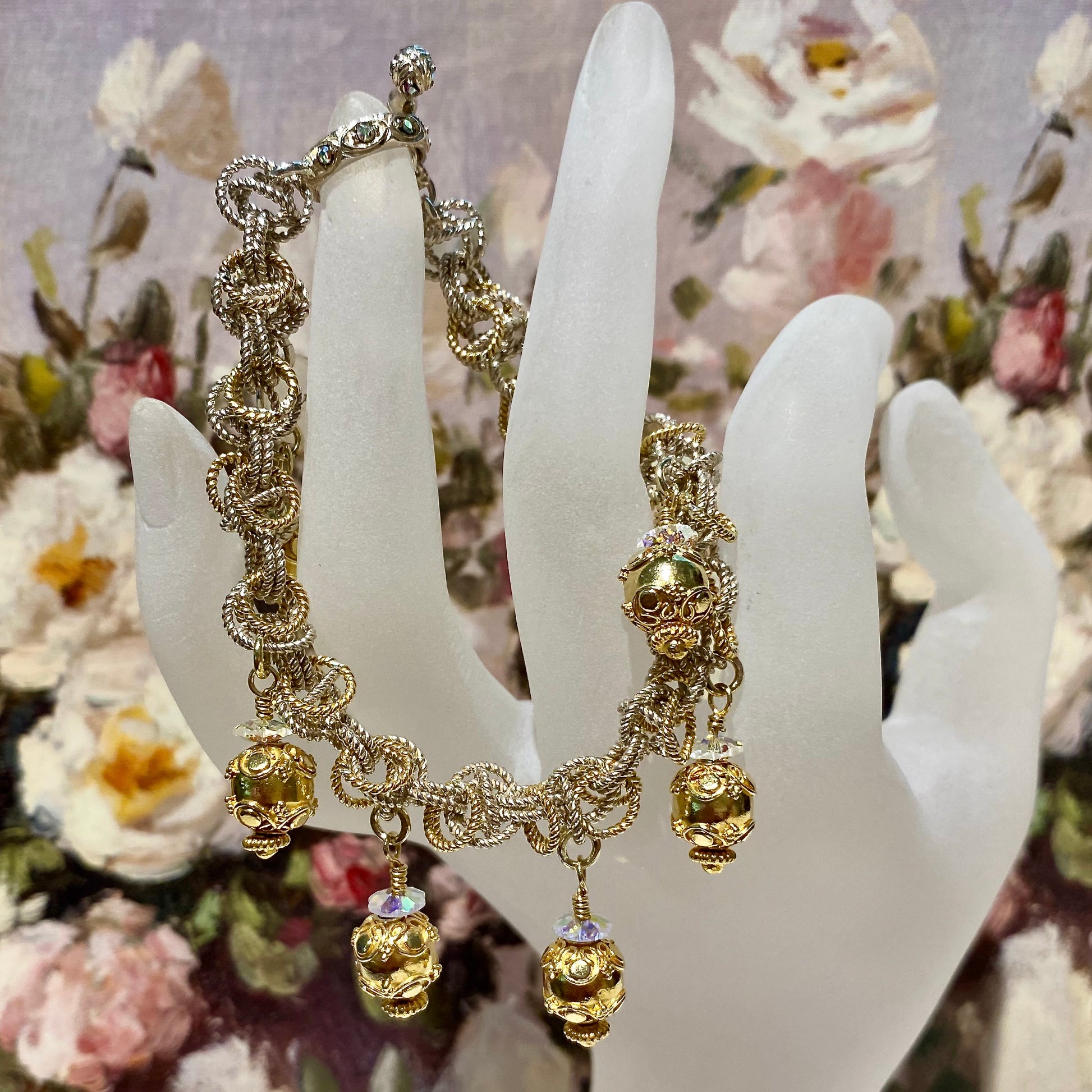 Ornate Classic Frilly Bracelet Sterling Silver & 24K Vermeil / Arpaia Lang
