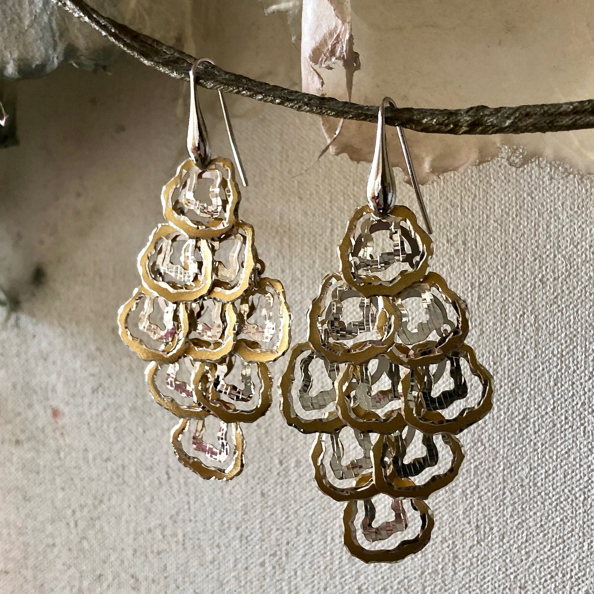 Italian earrings - leopard spot silver / Arpaia Jewelry