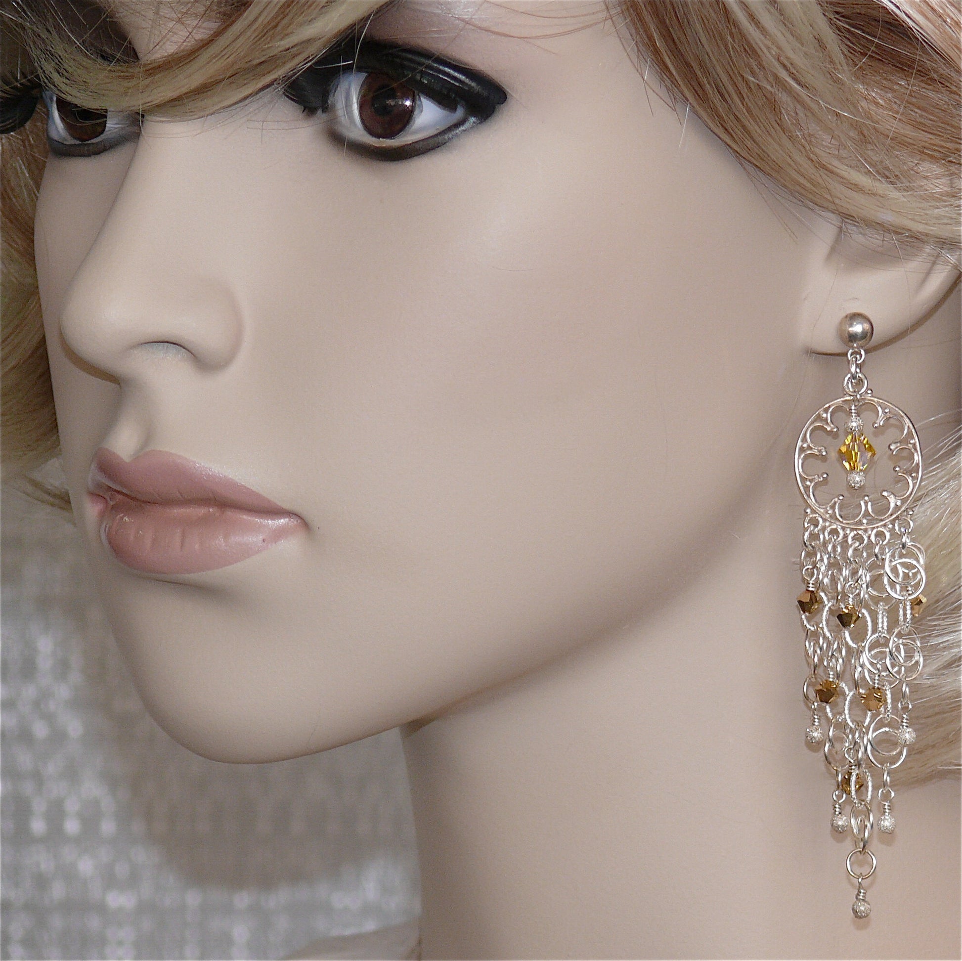 Arpaia "Crystal Sunrise" Chandelier Earrings