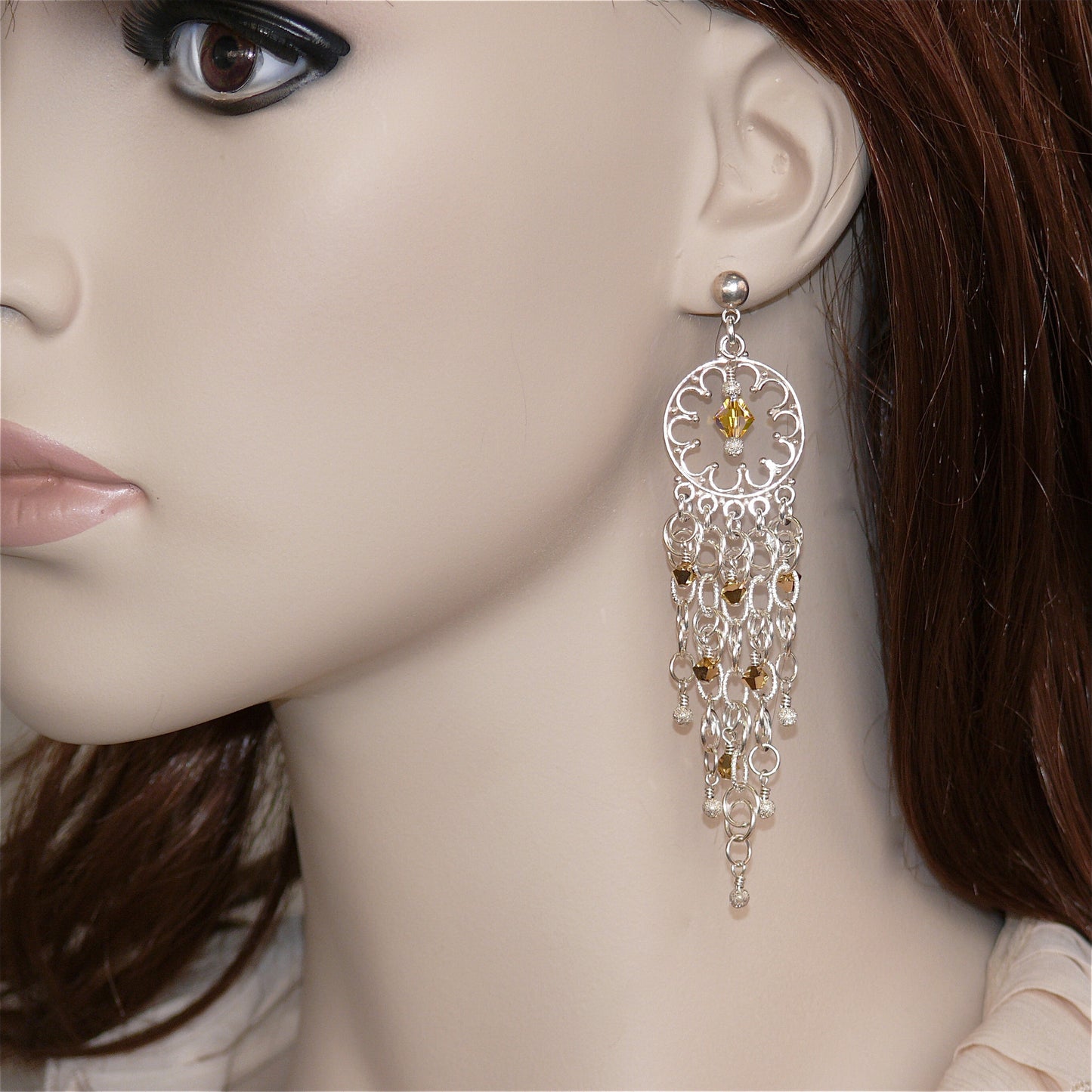 Arpaia "Crystal Sunrise" Chandelier Earrings