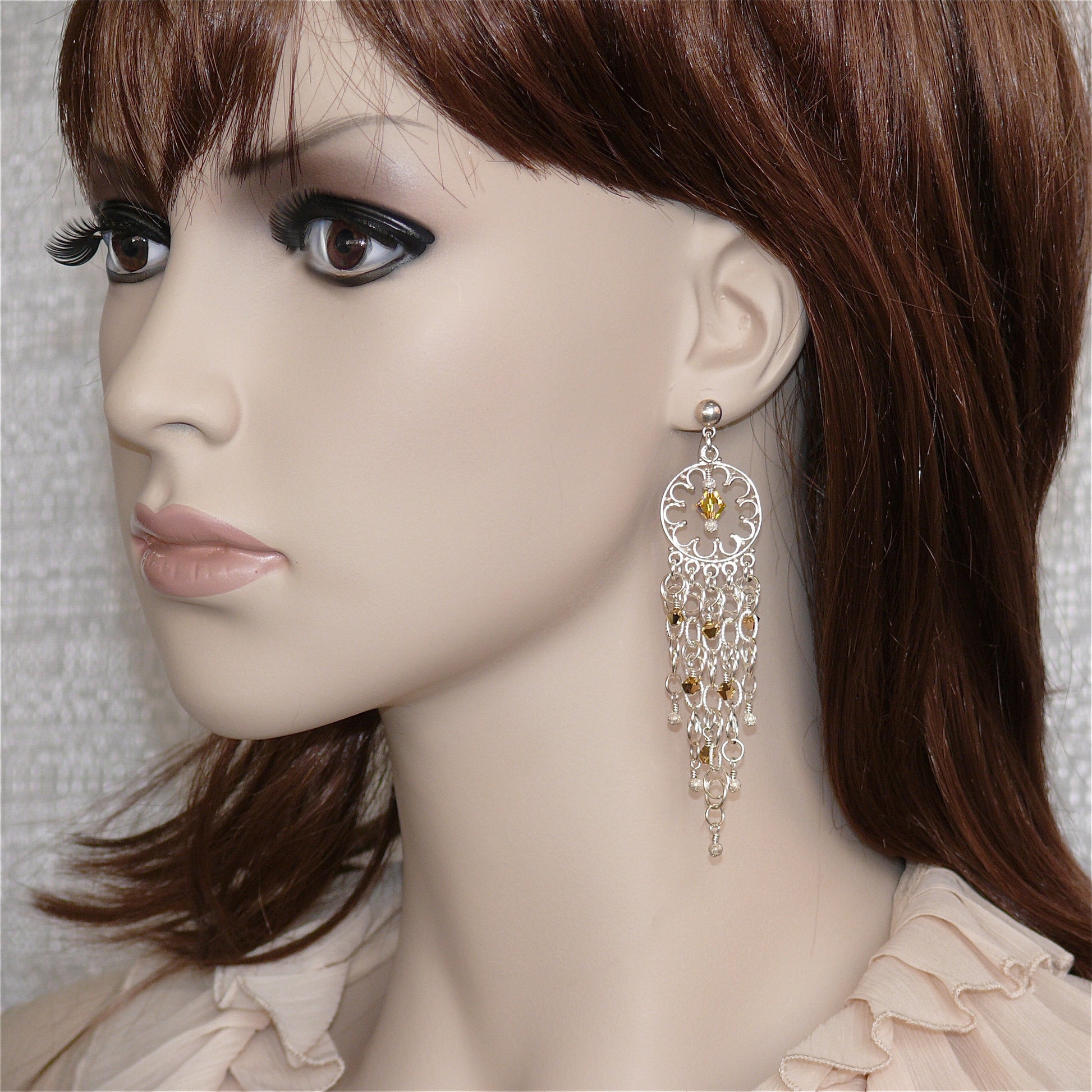 Arpaia "Crystal Sunrise" Chandelier Earrings