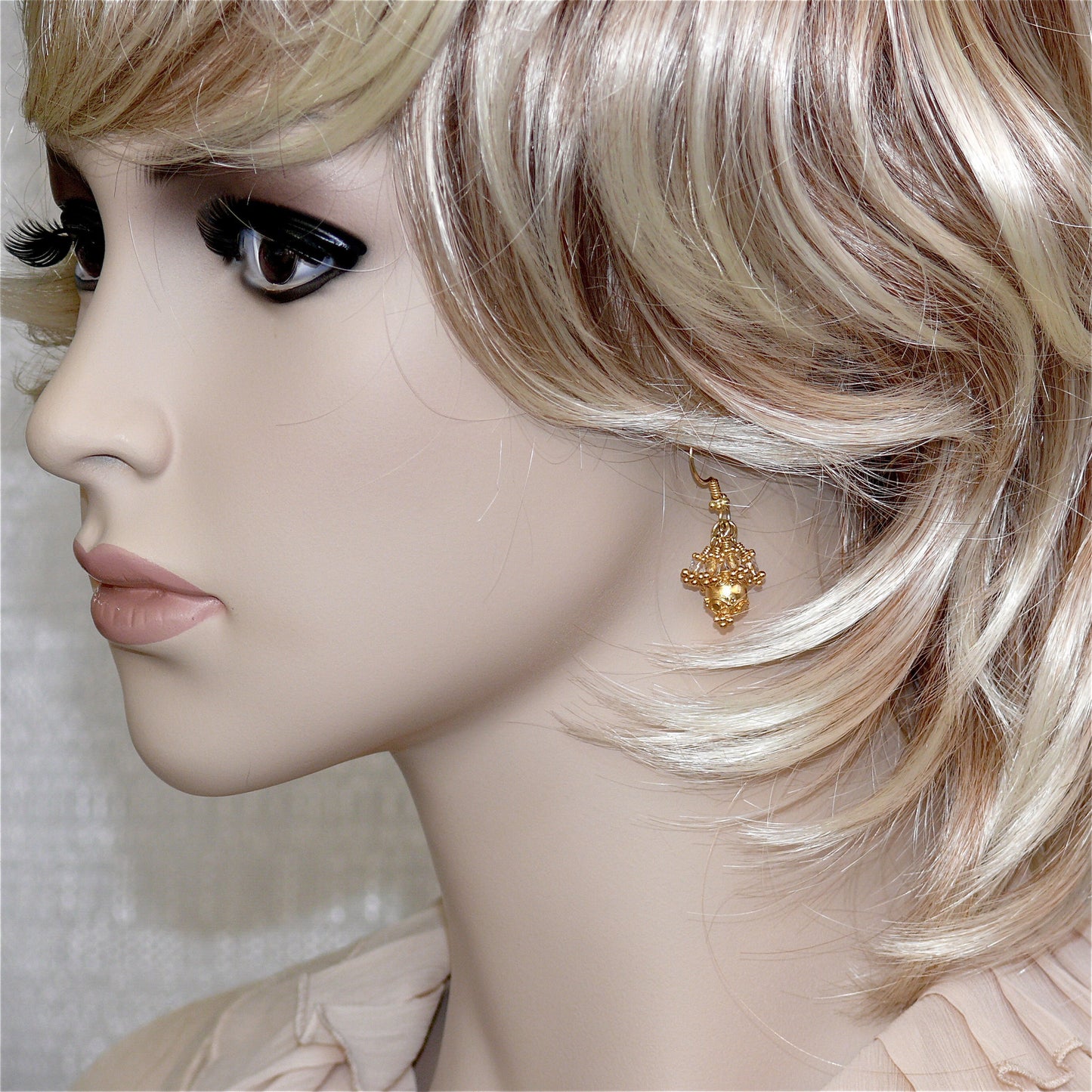 Crystal Puff Vermeil Earrings by Arpaia Lang