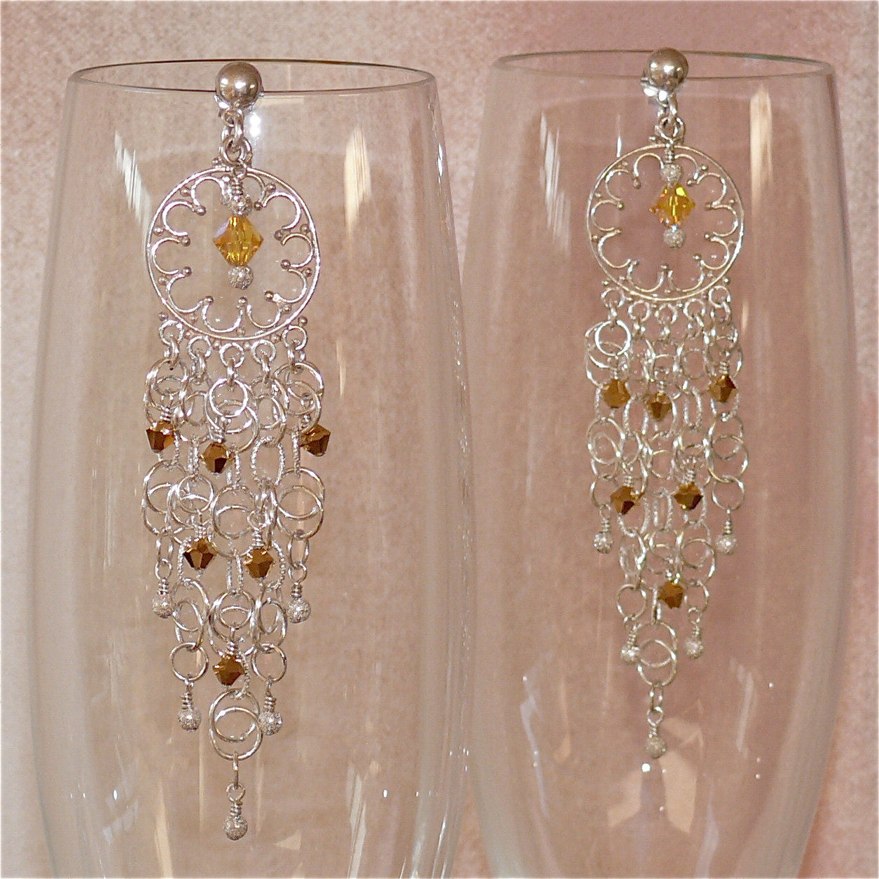 Arpaia "Crystal Sunrise" Chandelier Earrings