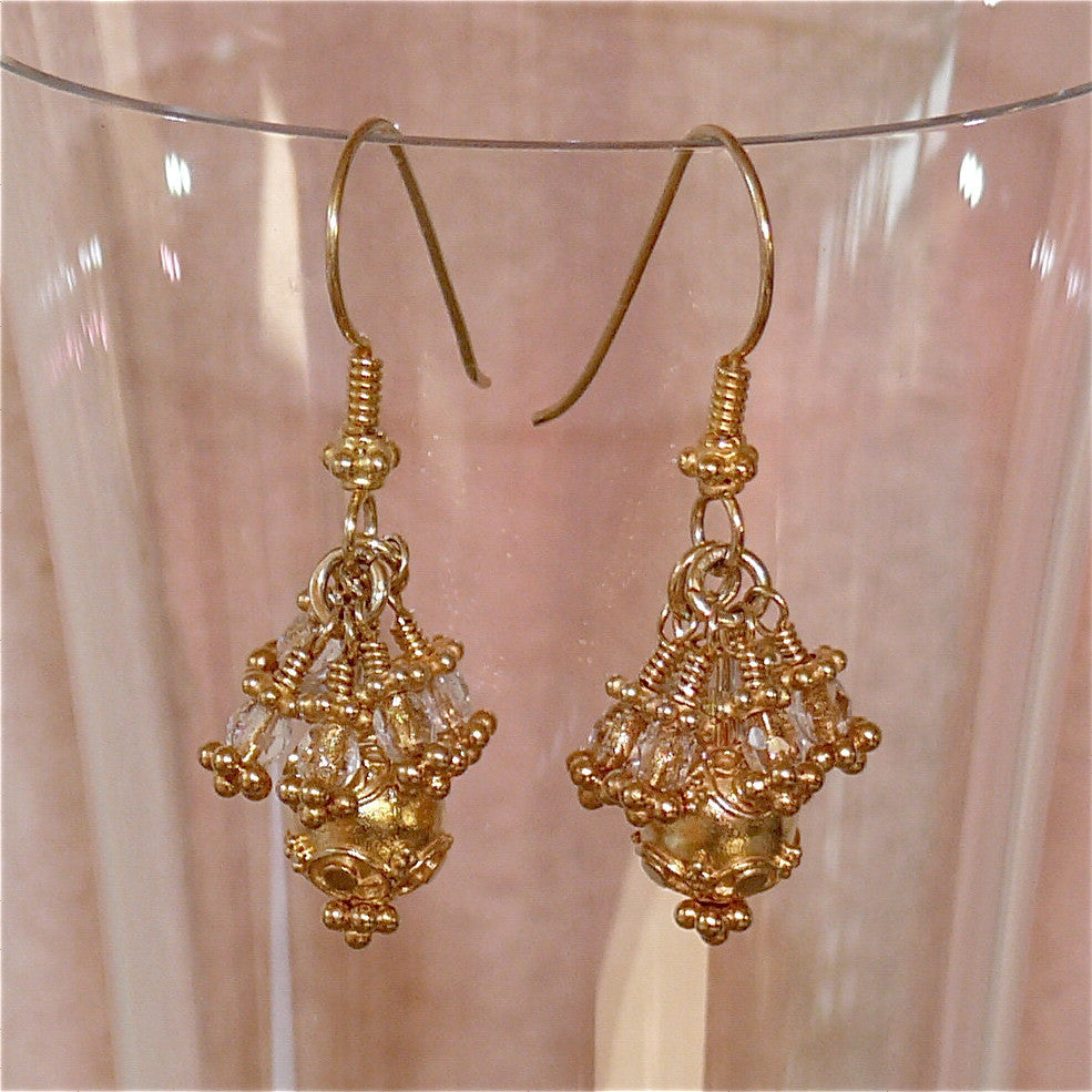 Crystal Puff Vermeil Earrings by Arpaia Lang