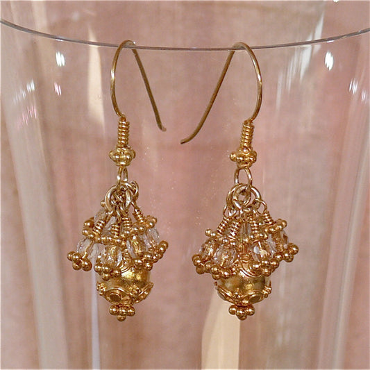 Crystal Puff Vermeil Earrings by Arpaia Lang