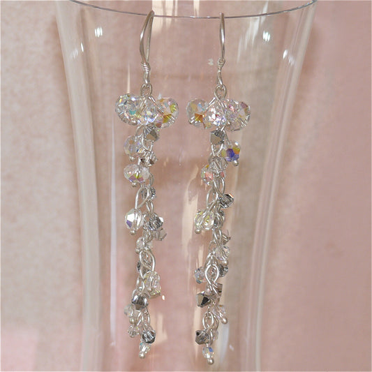 "Silver Lights" Trickle Crystal Earrings by Arpaia Lang