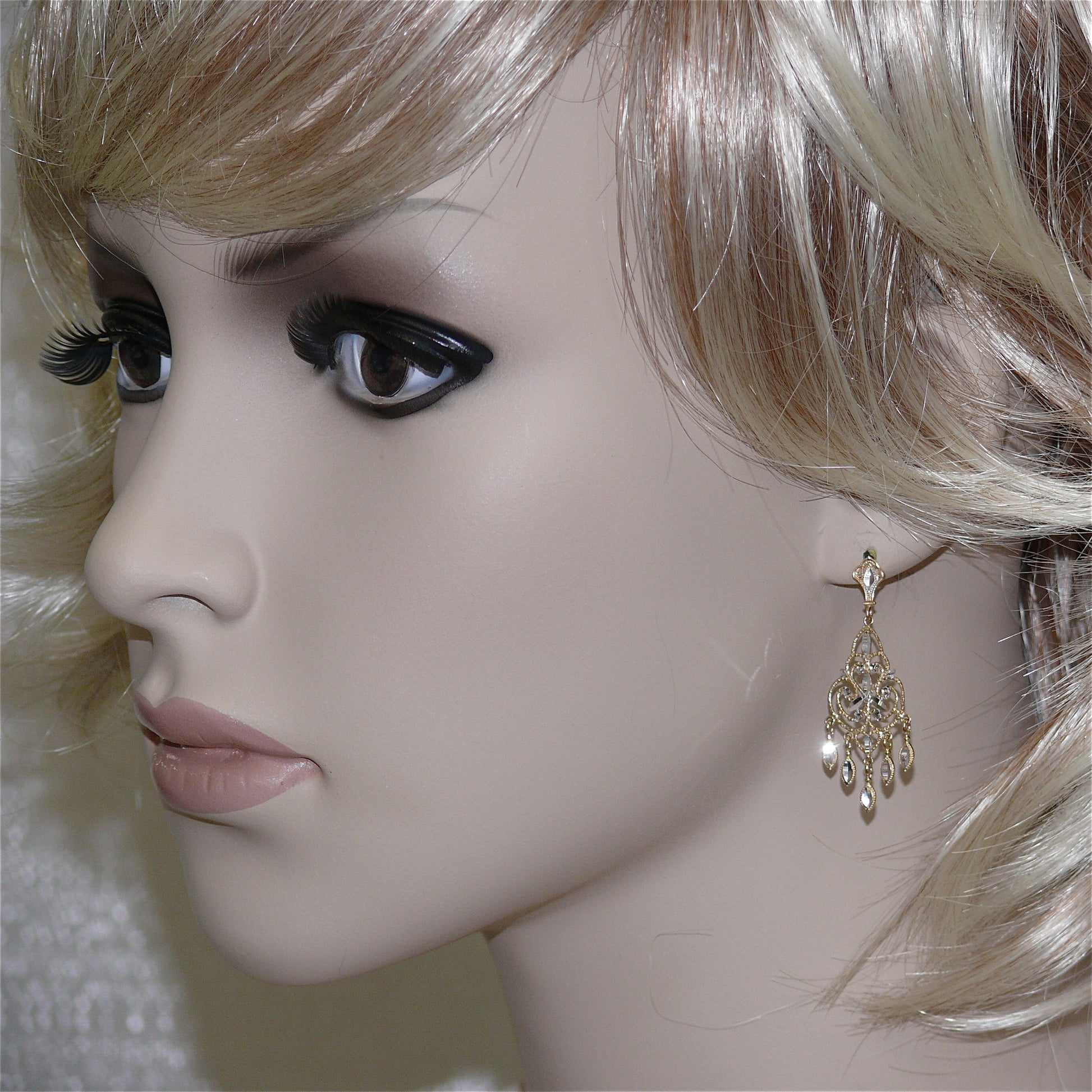 Leslie's Bi-Color 14K Diamond Cut Chandelier Earrings / Arpaia