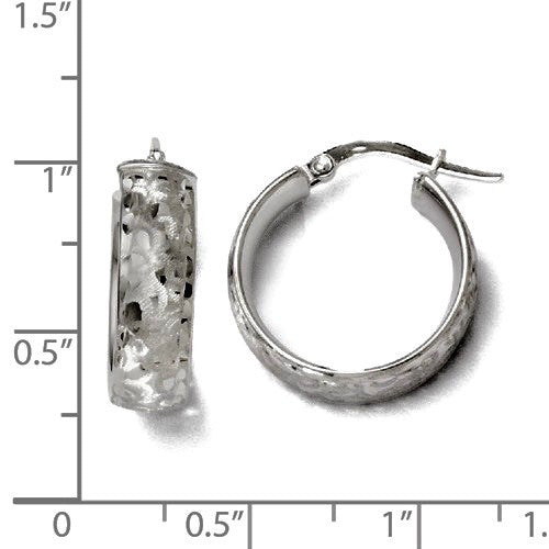 Leslie's 14K White Gold Brushed Hinged Hoops / Arpaia