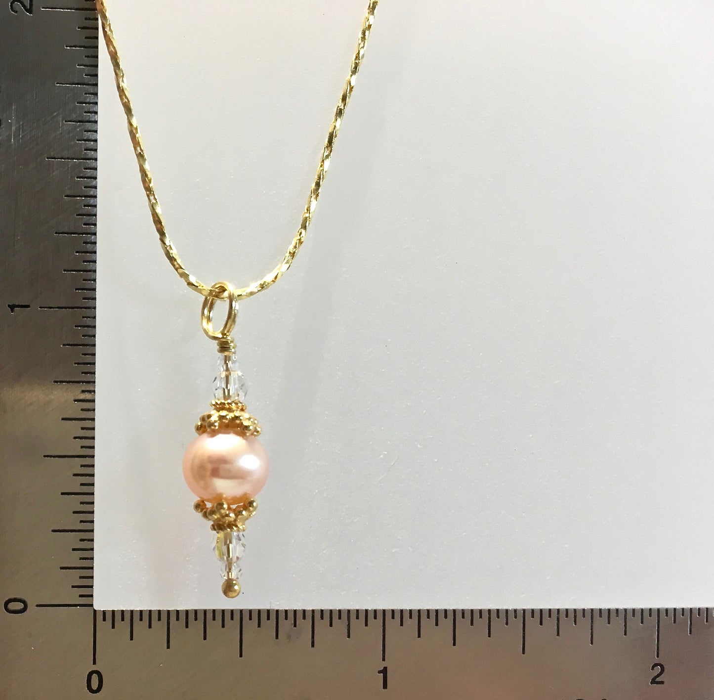 Size Peach Drop Pearl Vermeil Pendant / Arpaia