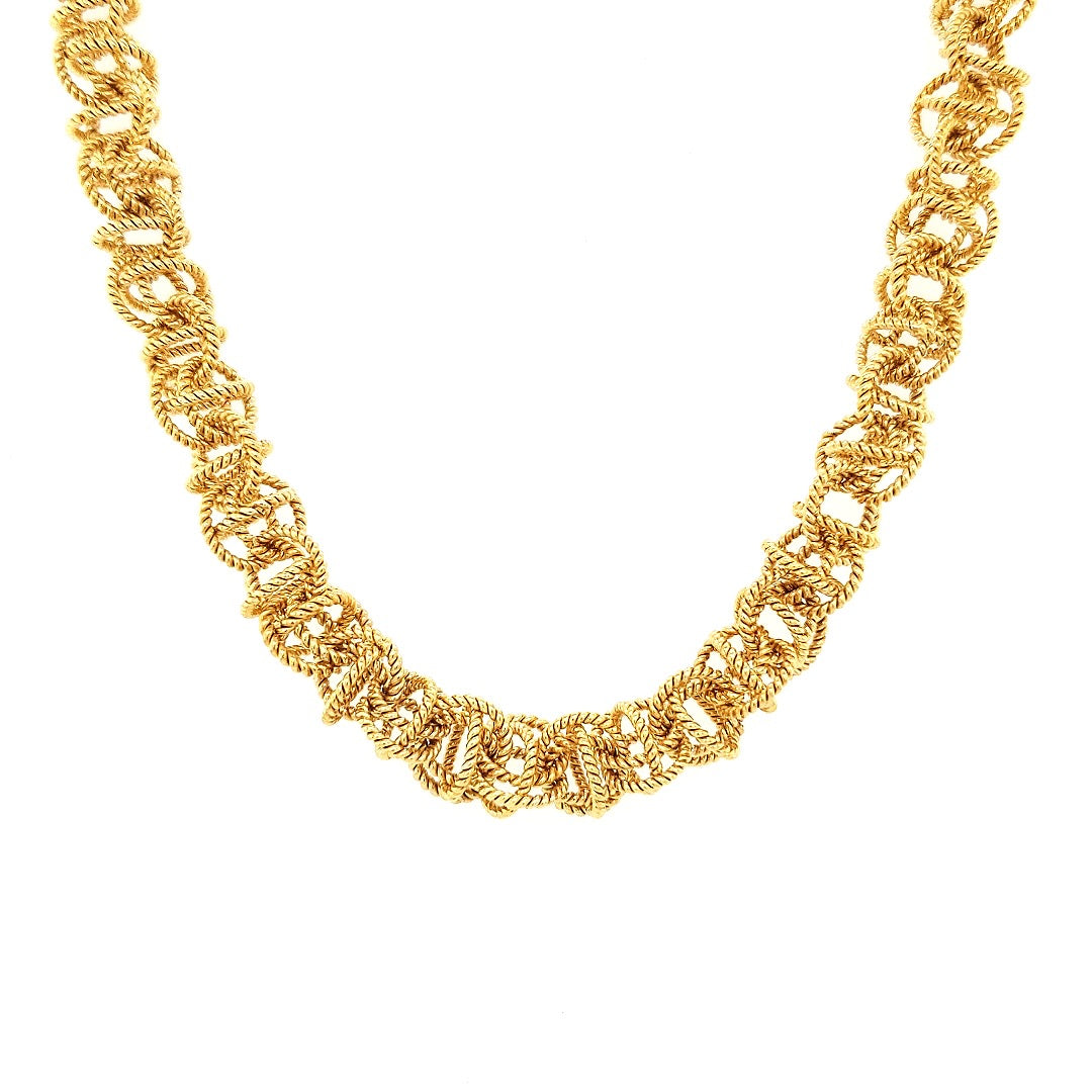 19.5" Gold Vermeil 10mm Saturn Necklace / Closeup Chain white background / Arpaia Lang