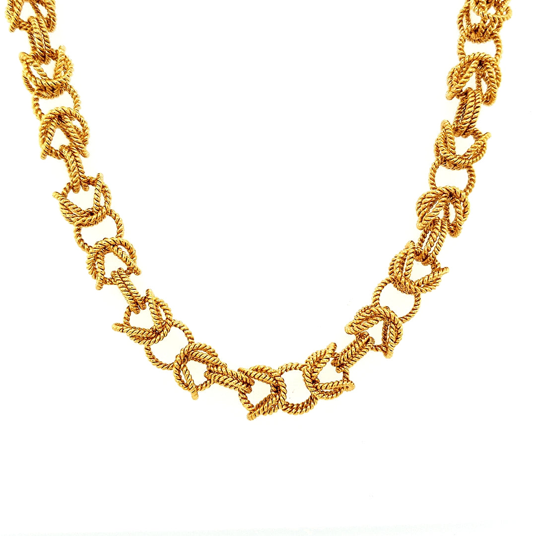 Closeup Handmade Chain Loose Byzantine Vermeil Classic Collection Necklace / Arpaia Lang