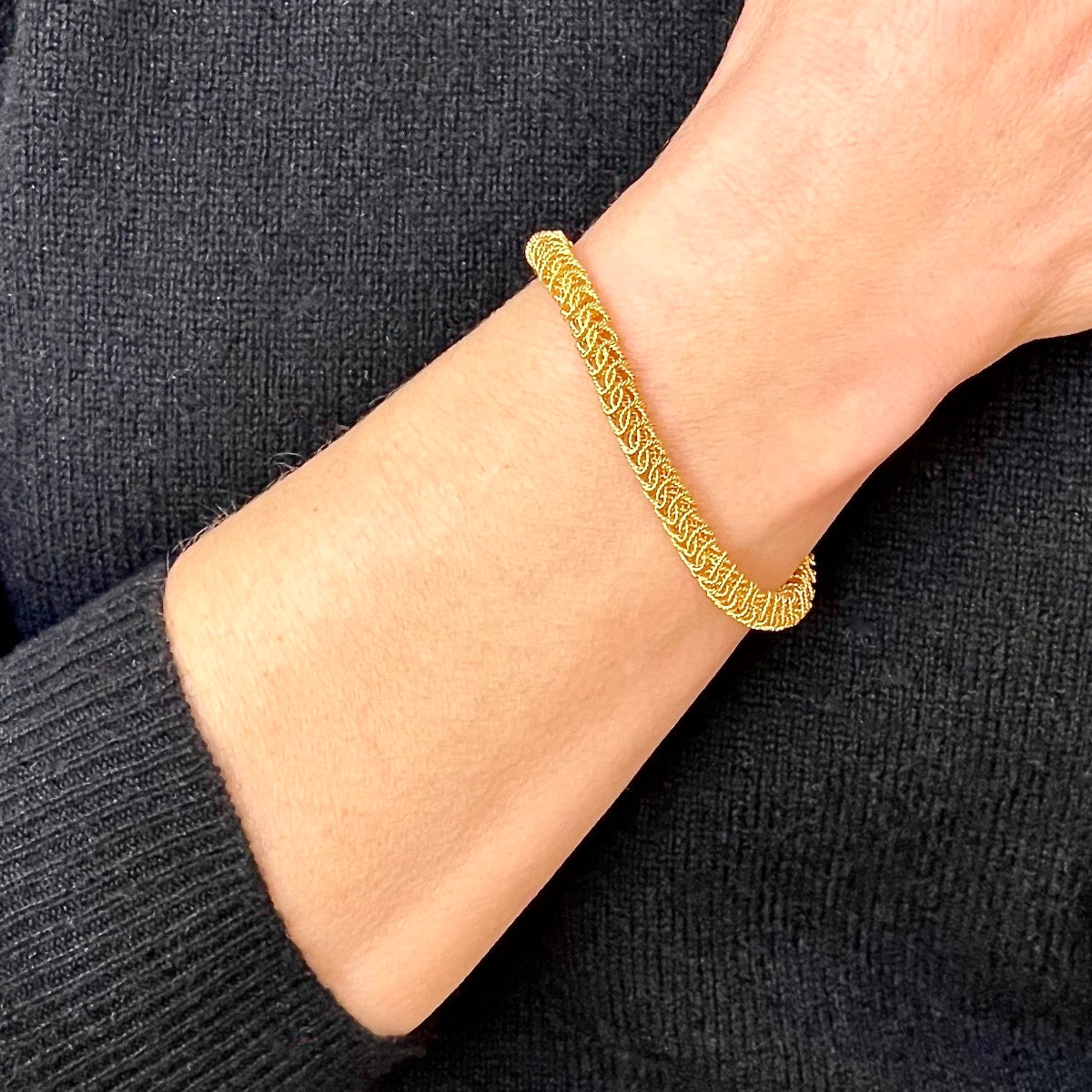 6.5mm 24K Gold Vermeil Bellezza Bracelet on Model